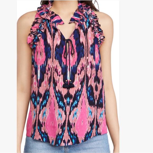 Figue Fabiana nomadic ikat pink tank top sz L - Picture 1 of 8